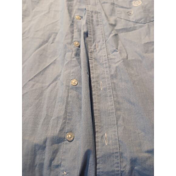 Chaps Button-Up Shirt, Men's Large Blue Plaid Short Sleeve, Easy Care River City - Picture 6 of 8